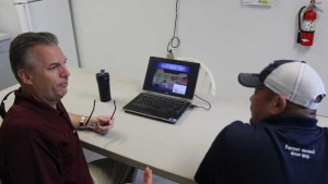 Dave Swain (left), precision ag specialist, at Southern States