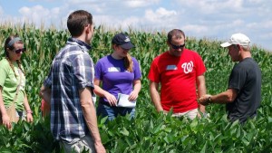 Students Soybean Field