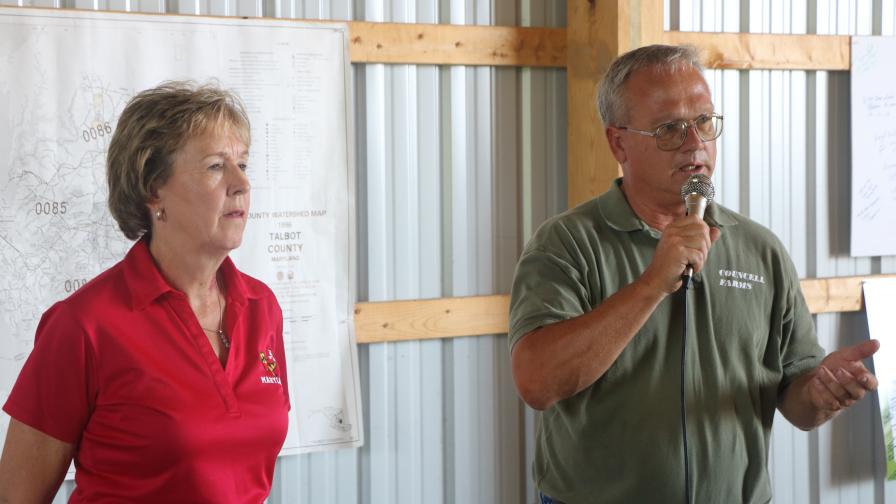 Jenny Rhodes, University of Maryland Extension Ag Educator, and Chip Councell, farmer