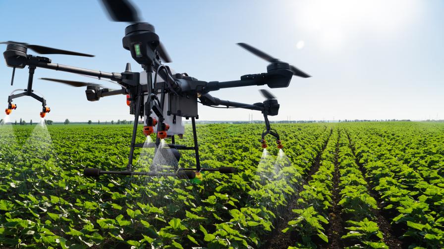 Drone Spraying Close up