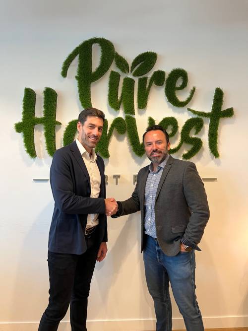 Benjamin Richel (L) CEO of Richel Group, and Sky Kurtz (R), CEO of Pure Harvest.
